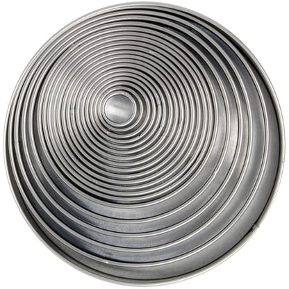 PME Round Stainless Steel Cutters - Set of 19