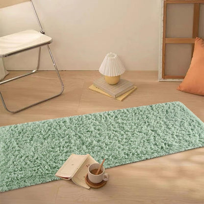 FALARK Soft Green Runner Rugs for Bedroom, 2x6 ft Bedside Rug Plush Fluffy Carpets, Shag Furry Modern Area Rug Carpet for Living Room Girls Kids Room Nursery Home Decor, Green