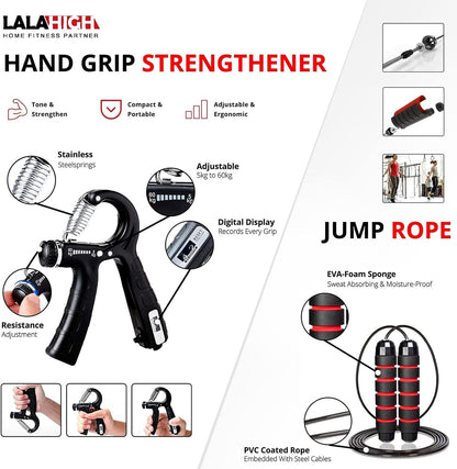 LALAHIGH Push Up Board,36 in 1 Home Gym Equipment with Ab Roller Wheel & Resistance Bands, Portable Foldable Workout Board for Full Body Strength Training Men Women