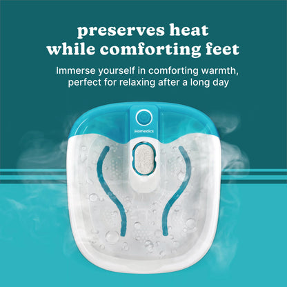 Homedics Bubble Mate Collapsible Foot Spa, Heat-Maintaining, Bubble Massage with Pumice Stone and Splash Guard