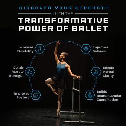 VITA Barre Portable Freestanding Double Ballet Barre, Extreme, 14 Ft Bars, Purple, Steel | Fixed Height, Made in USA, Home or Gym Exercise Equipment for Kids & Adults | Dance, Fitness, Pilates