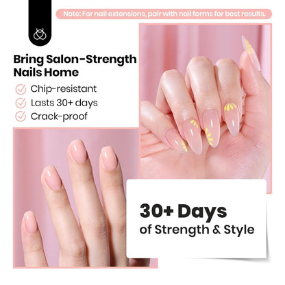 Beetles Builder Gel Set,3 Pcs 8 in 1 Nail Strengthening Apex Building Extension for Beginner DIY Salon at Home,Clear Builder Nail for Nails with Base and Top Coat Gel,UV & LED Lamp Needed