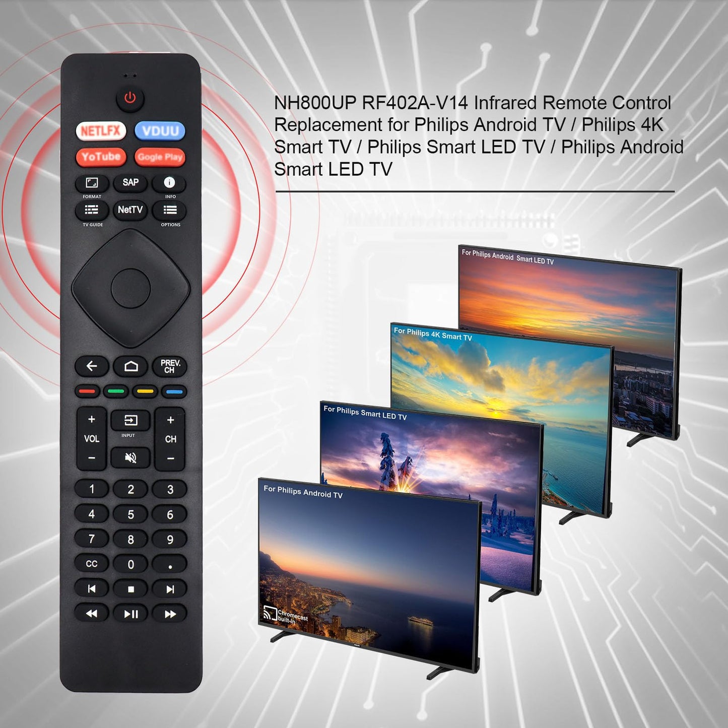 (Pack of 2) Replaced Remote Control Only for Roku TV Compatible with TCL Roku/for Hisense Roku/for Insignia Roku/for Onn Roku Smart TV (Not for Roku Stick and Box)