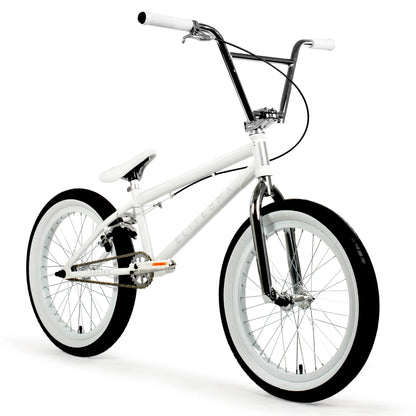 Elite BMX Bicycle 18", 20" & 26" BMX Bike - Freestyle BMX Bike All Models Come with 3 Piece BMX Crankset (20", White)