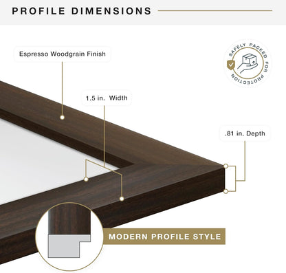 MCS Museum Poster Frame 16x24 Espresso Woodgrain, Vertical & Horizontal Large Picture Frame for Photos, Posters