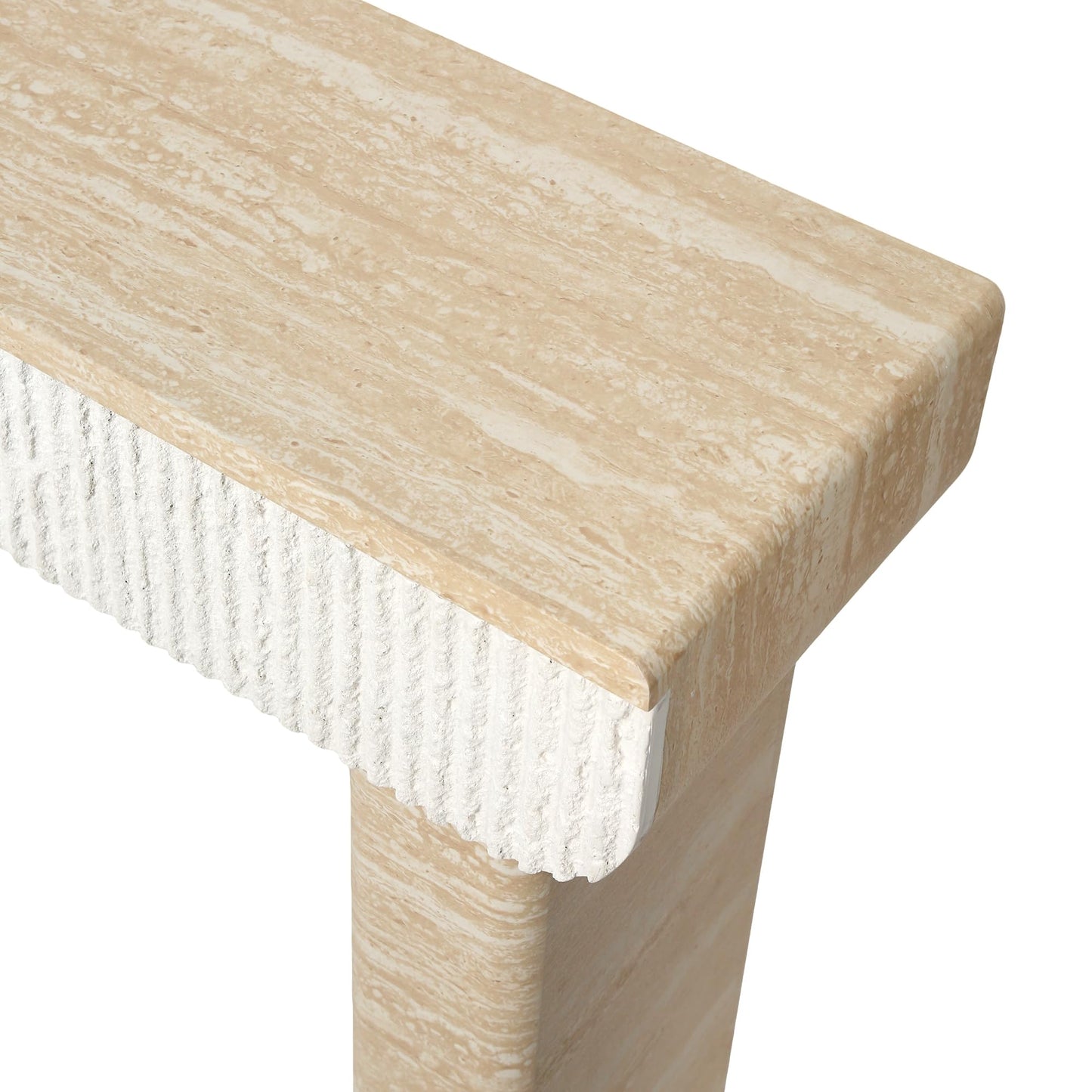KEIKI 42.2" Console Table with Drawers, Wooden Entryway Table with Hidden Handle Storage, Narrow Sofa Table for Hallway or Living Room, Accent Console Table, Beige Yellow