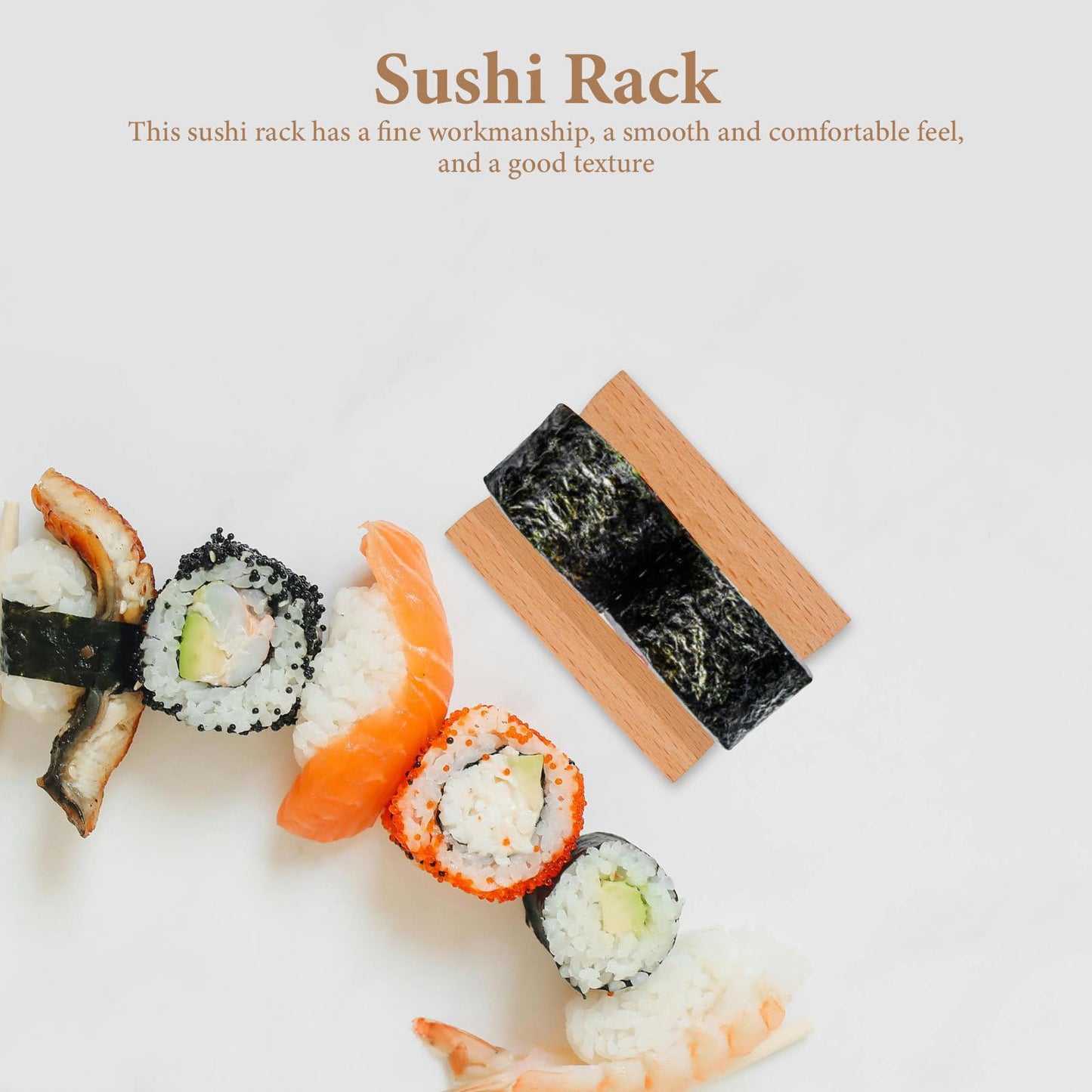 Cabilock Premium Wooden Sushi Taco Holder - Single Grid V-Shaped Temaki Hand Roll Stand - 2.75inch Professional Japanese Restaurant Serving Tray for Sashimi, Sushi Tacos & Handroll - Easy to Clean