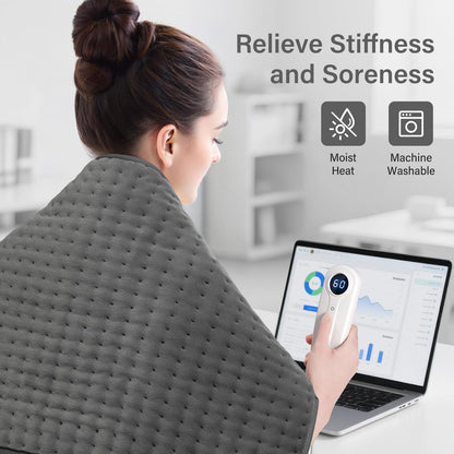 XXXL Heating Pad for Back & Women, Electric Large Heating Pads for Period Cramps Shoulder Neck Legs Pain Relief, 17"x33" King Size Heat Pad, Auto Off, Birthday Mother’s Day Gifts for Mom Dad Women Men