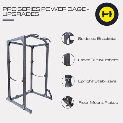 HulkFit Multifunctional Gen 2 Pro Series Power Cage Squat Rack with Home Gym Attachments and Accessories - Black
