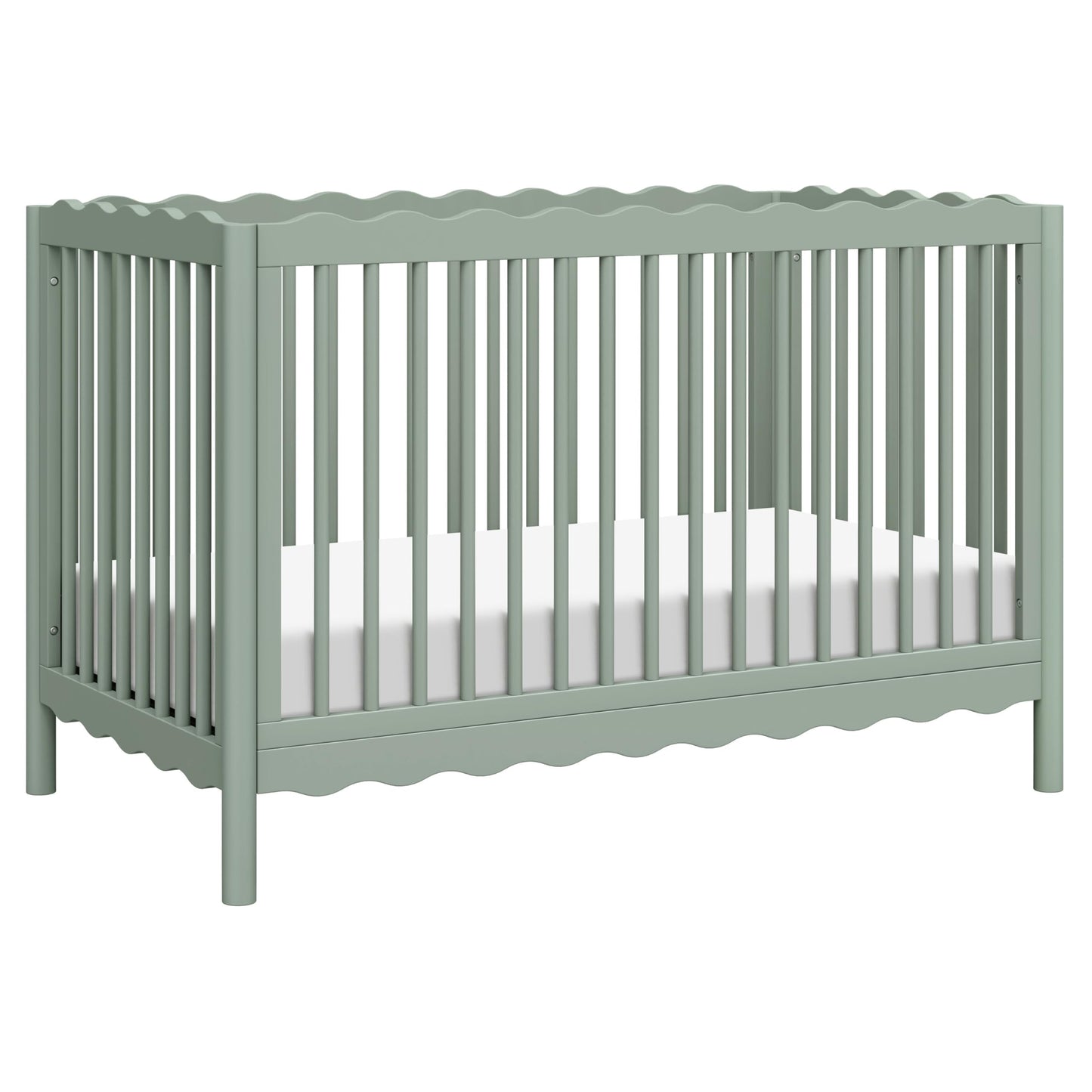 Babyletto Swell 4-in-1 Convertible Crib with Toddler Bed Conversion Kit in Light Sage, Greenguard Gold Certified, Made of 100% Solid Wood