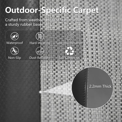 Domi 6x6Ft Resin Outdoor Storage Shed, Small Plastic Garden Shed with Carpet, Outside Weatherproof Storage Building for Tools, Bike, Lawn Mower, Patio, Backyard