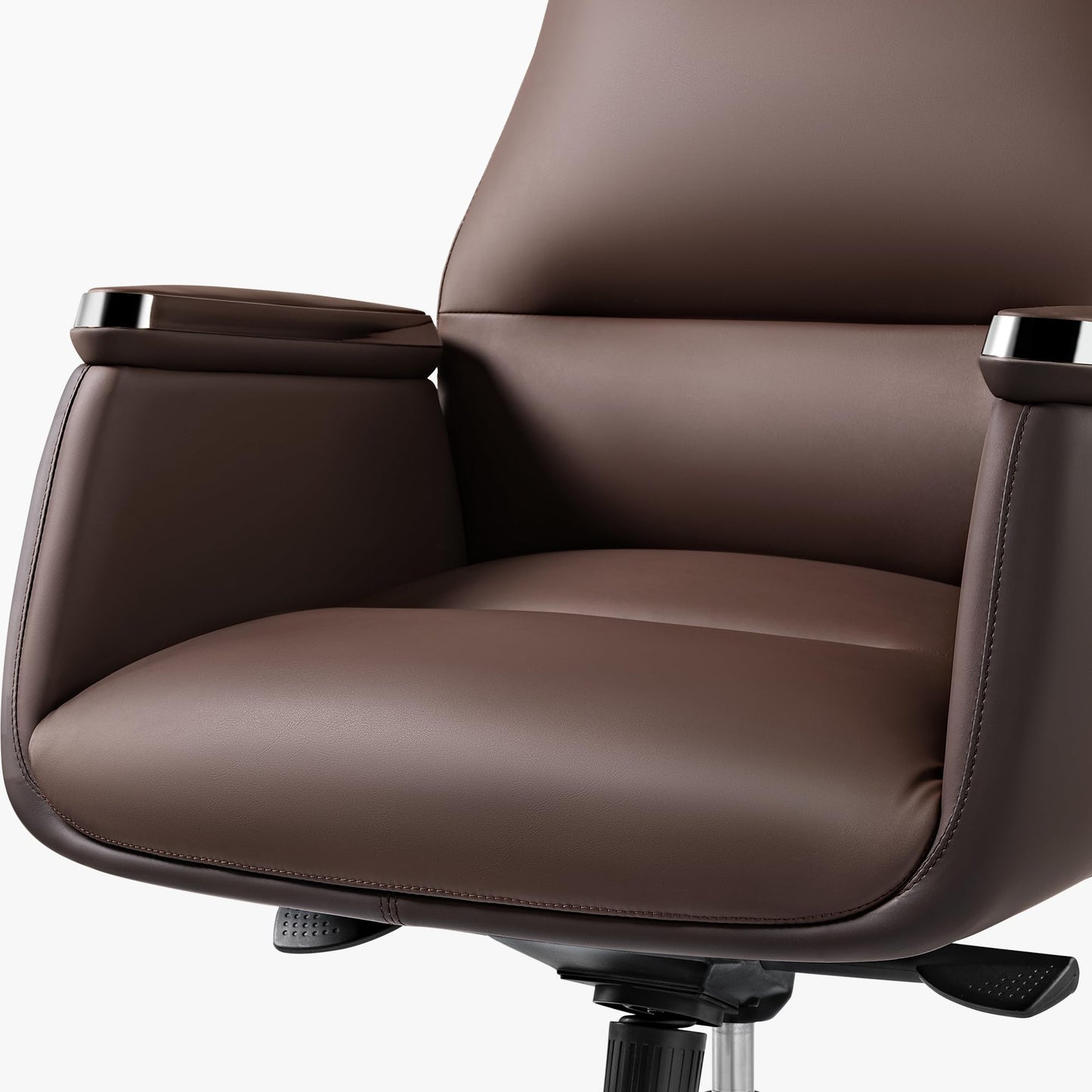 EUREKA ERGONOMIC Royal II Executive Office Chair High Back, Big and Tall with Extra Wide Seat, Silicone Leather Desk Chair Computer Chair, Modern Office Chair Home Office Desk Chairs-Brown