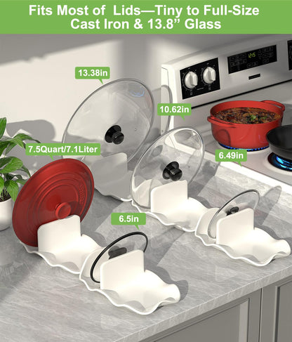 Spoon Rest for Stove Top, Ceramic Pot Lid Holder, Large Spoon Rests for Kitchen Counter, Spatula Rest & Kitchens Utensils Holder, Protects Stove Top and Countertops, Modern Kitchen Accessories