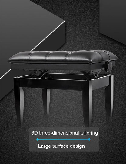 GAZOGJ Piano Stool,Dressing Table StoolGenuine Leather Keyboard Bench Piano Stool,Height Adjustable Piano Bench with Storage Compartment,58 x 41 x 48-58CM,Mahogany