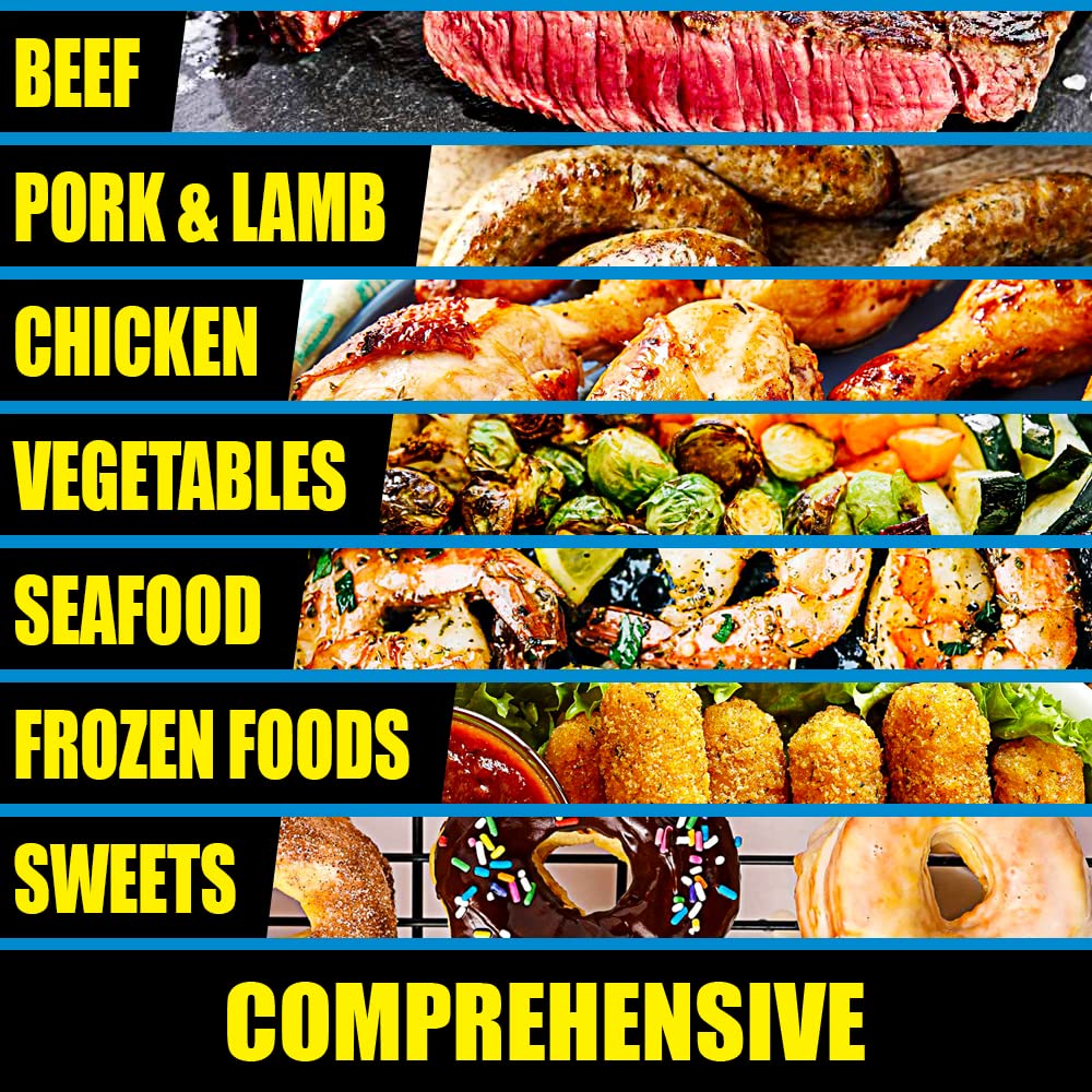 Air Fryer Magnetic Cheat Sheet - Large Print Easy to Read Airfryer Accessory - Air Fryer Cooking Times Chart Magnet, Airfry Cookbook Guide, Kitchen Cheat Sheet, Airfryer Oven Accessories 2025 (Red)