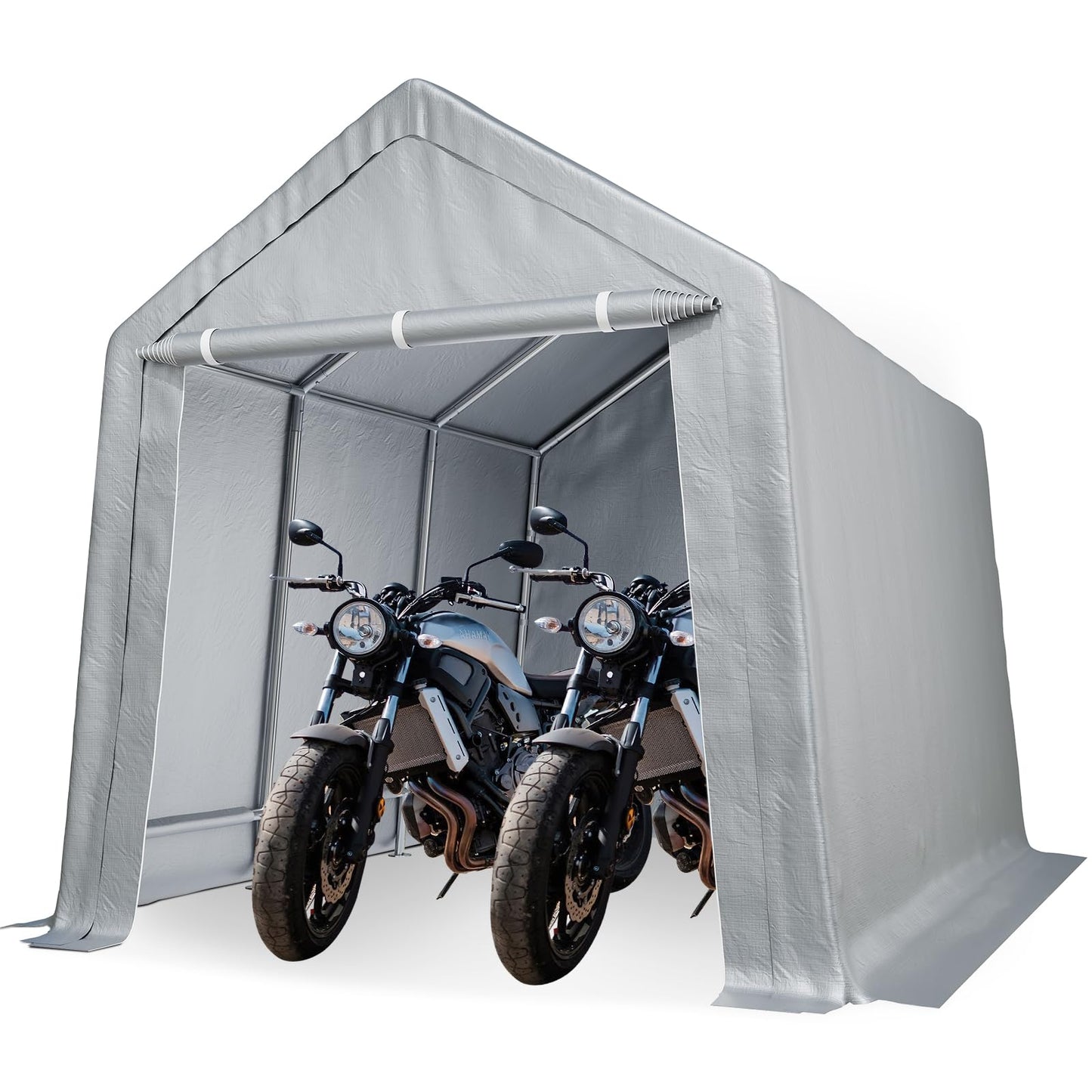 10×10 ft Outdoor Storage Sheds, Portable Storage Shelter Shed with Roll up Zipper Doors, Waterproof Outside Utility Shed Garage Tent for Motorcycle, Bicycles and Camping Tools
