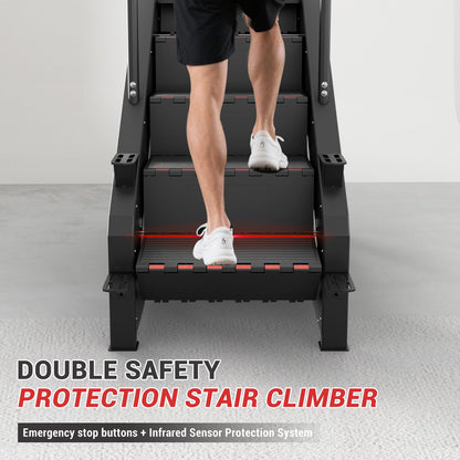 Stepper Machine, GMWD Stair Climber with LED Screen, Commercial Grade Stair Stepper Exercise Machine with 15 Resistance Levels, 441LBS, 24-164 Steps/Minute, Black