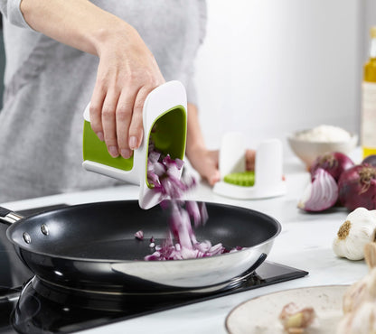 Joseph Joseph ChopCup Vegetable Chopper and Dicer, Sharp Stainless Steel blades, White