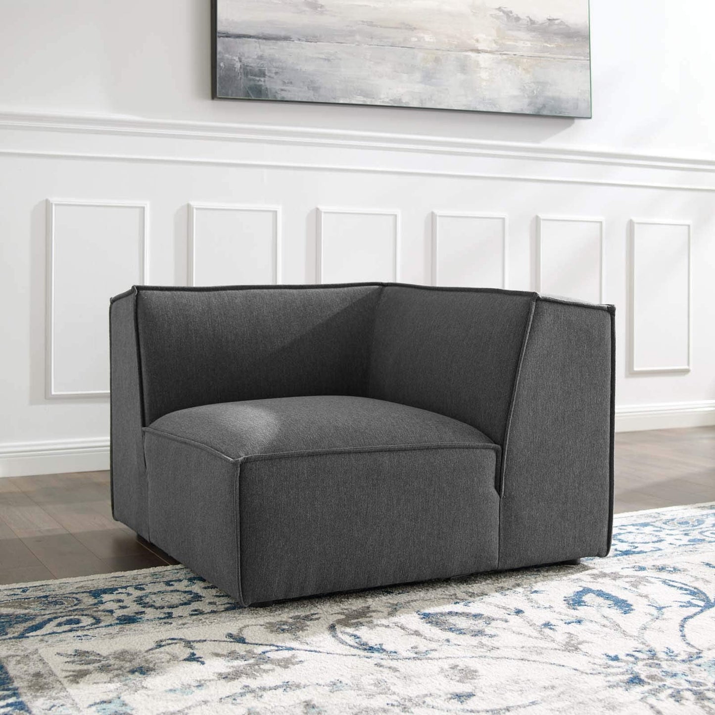 Modway EEI-3871-CHA Restore Sectional Sofa Corner Chair, Charcoal