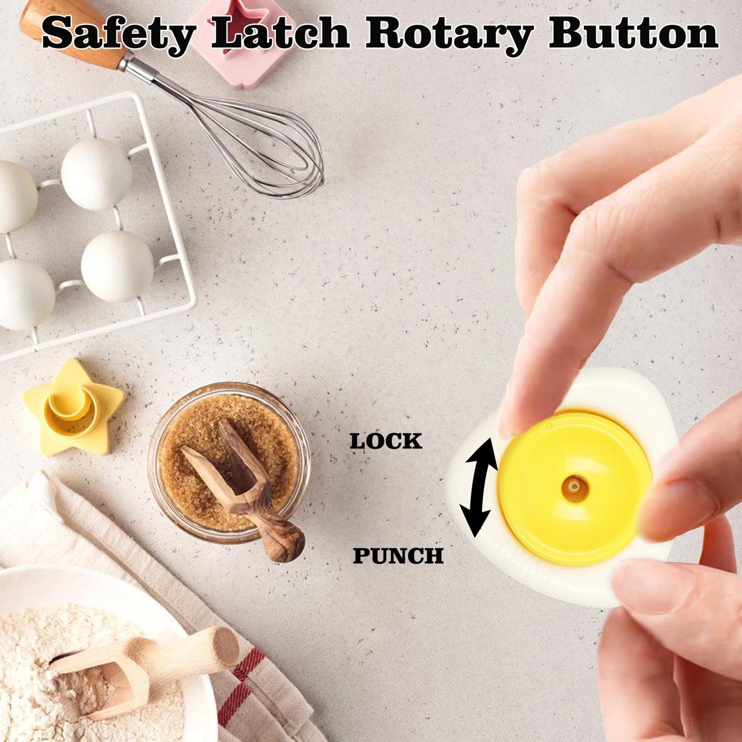 2-in-1 Egg Peeler & Poker - Hard Boiled & Raw Eggs, Safety Lock, Yellow
