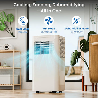 Antarctic Star 10000 BTU Portable Air Conditioners, Portable AC Unit with Fan/Dehumidifier/Sleep Modes, Cools up to 450 Sq.Ft with Remote Control, 24H Timer, Window Kits for Living Room, Bedroom
