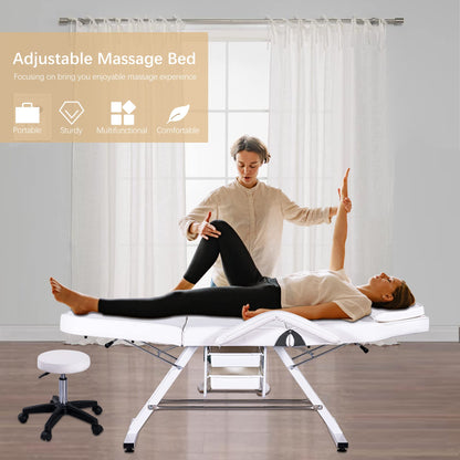HeureuxBoBo Massage Salon Tattoo Chair, 3-in-1 Adjustable Facial Bed, Massage Table with Hydraulic Stool, Multi-Purpose Esthetician Bed for Beauty Spa, Barber, Lash & Tattoo Service