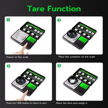 Wigearss Digital Milligram Scale 50g x 0.001g, Mini Precision Scale with Tare weight Function,Calibration Weight ＆ Backlit LCD Display, Pocket Micro Scale for Weighing Powder, Gold, Jewelry, Mini Food