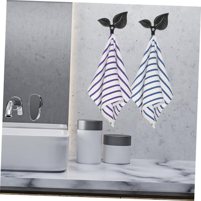 4pcs Bathroom Door Hooks, Entryway Key Hook Wall Coat Hooks, Decorative Iron Art Hook Leaf Shaped