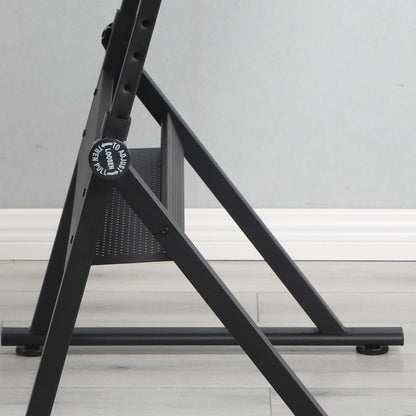 GOWE Black Adjustable Tempered Glass Drafting Printing Table with Chair