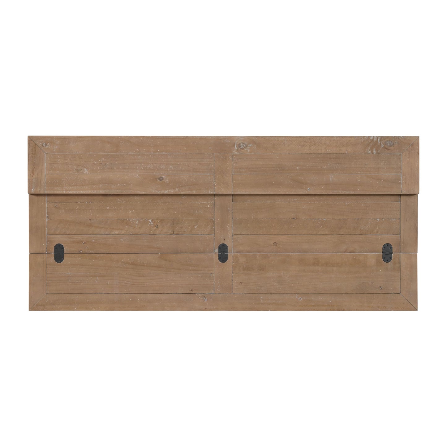 Martin Svensson Home Napa Solid Wood Pedestal Flip-Top Sofa Console Table, White and Driftwood, 60 inches x 18 inches x 30 inches