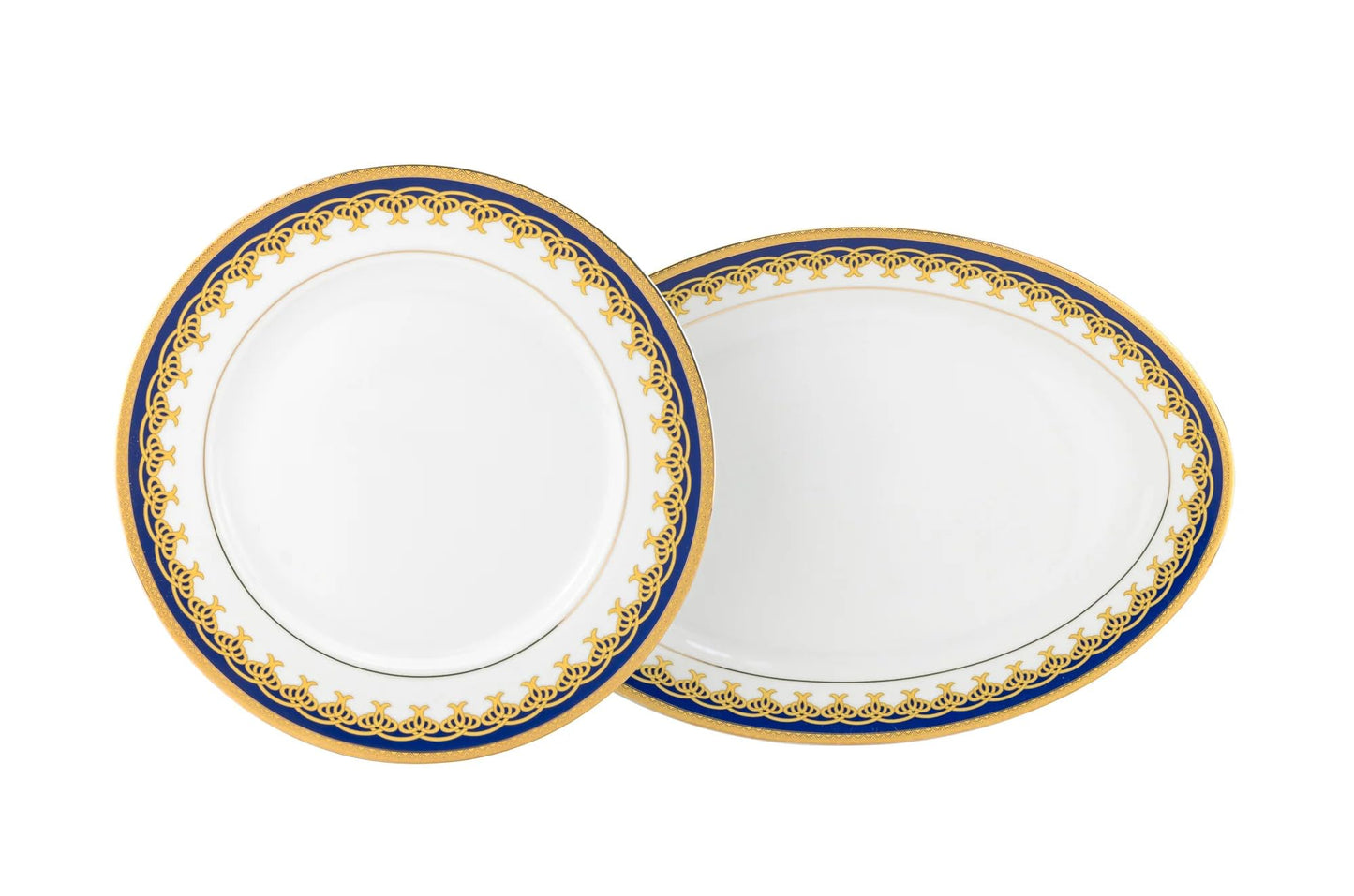 Euro Porcelain 57-pc Banquet Dinnerware Set, Luxury Bone China Tableware, Service for 8