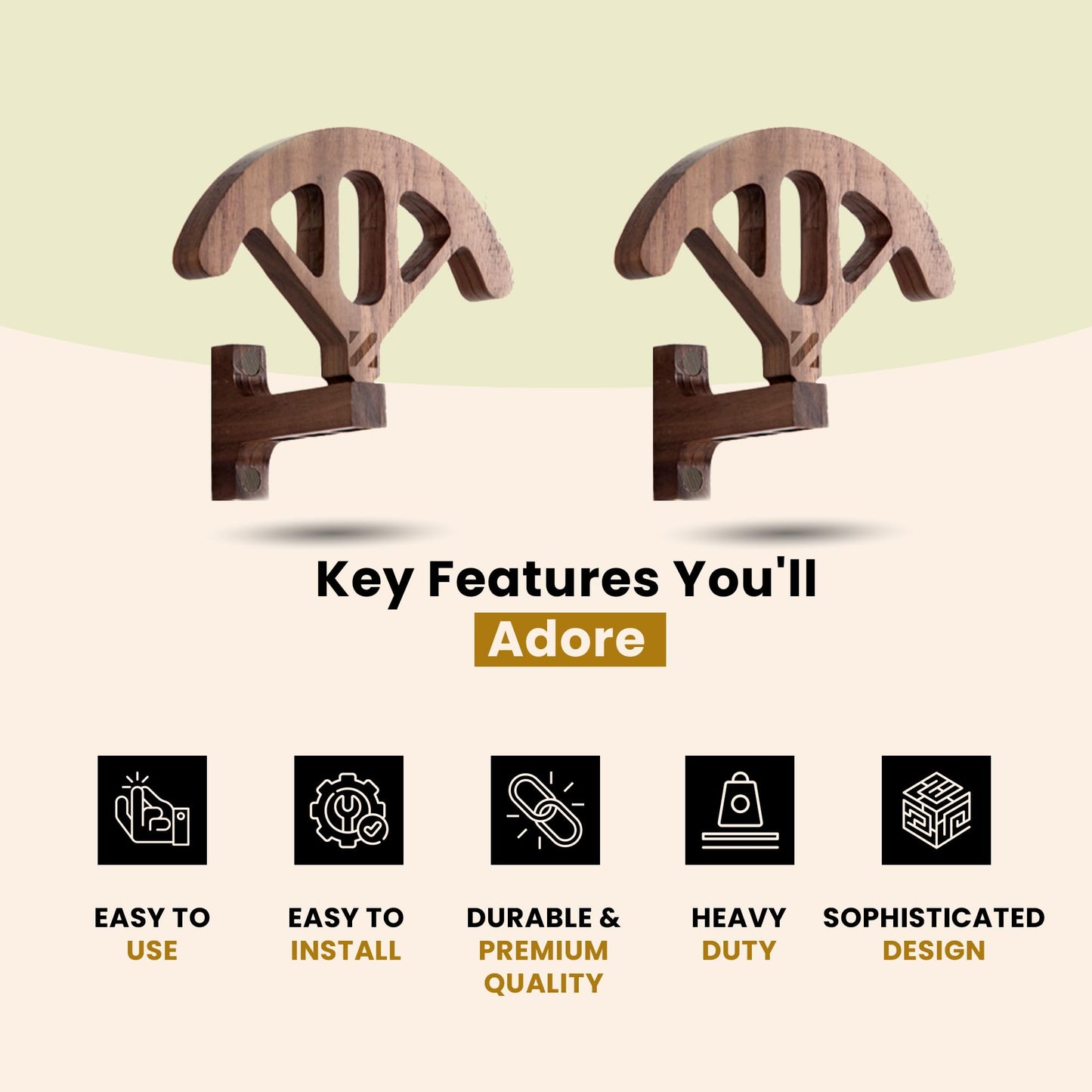 ZUHSAN Cowboy Hat Rack for Wall Walnut Hat Hooks Cowboy Hat Holder Wooden Decor Rustic Hat Hanger for Storage Closet Bedroom Living Room Rust Western and Unique Gifts ASIN (2)