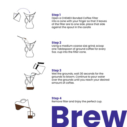 Chemex Pour-Over Glass Coffeemaker - Glass Handle Series - 10-Cup - Exclusive Packaging