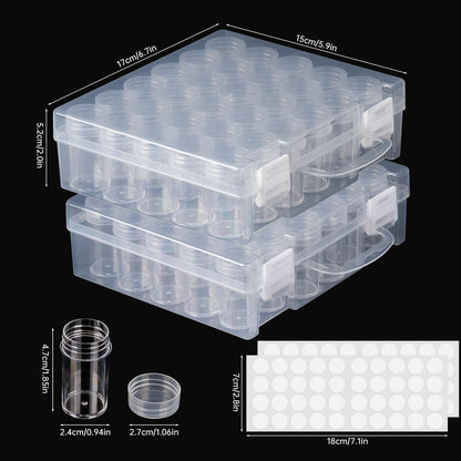 Bead Organizer, Bead Containers, 30 Grids Diamond Painting Storage Containers Clear Bead Organization Diamond Painting Accessories Small Storage Container for Beads Seeds Glitter Rhinestones (2 Pack)