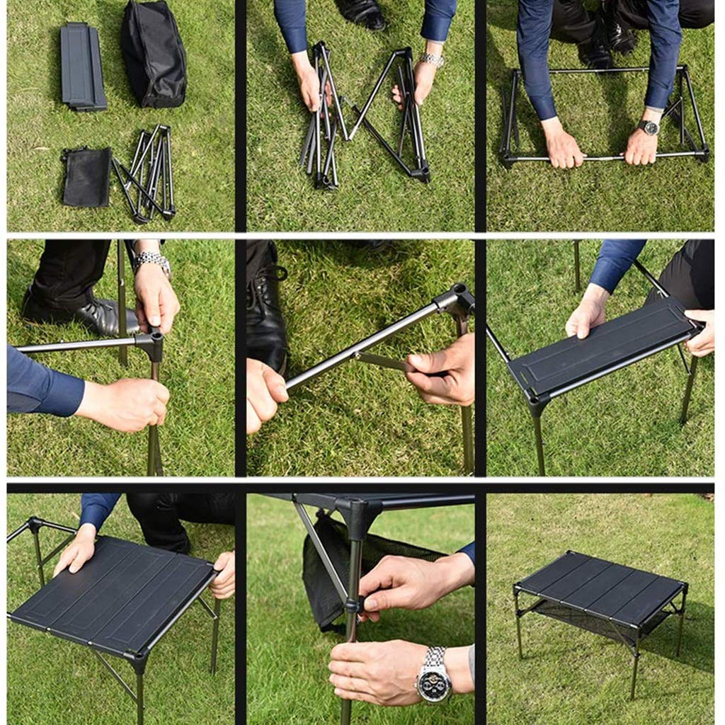 ZENIXXXX Outdoor Folding Table, Picnic Barbecue Camping Portable Combination Multi-Function Aluminum