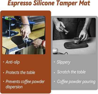 Coffee Espresso Tamper Set, 51mm Espresso Tamper, WDT Tool, Dosing Funnel, Silicone Gel Tamper Mat