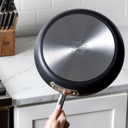 All-Clad HA1 Expert Hard Anodized Nonstick Frying Pan Set, 2-Piece 10" & 12" Skillet Set, Dishwasher-Safe, Oven-Safe Up to 500°F Compatible with All Stovetops (Gas, Electric & Induction) - Black