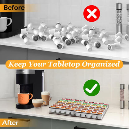 Expandable Coffee Pod Holder Drawer, Compatible with Keurig K-Cup, Holds 35-70 Pods, Organizer for Kitchen, Bronze
