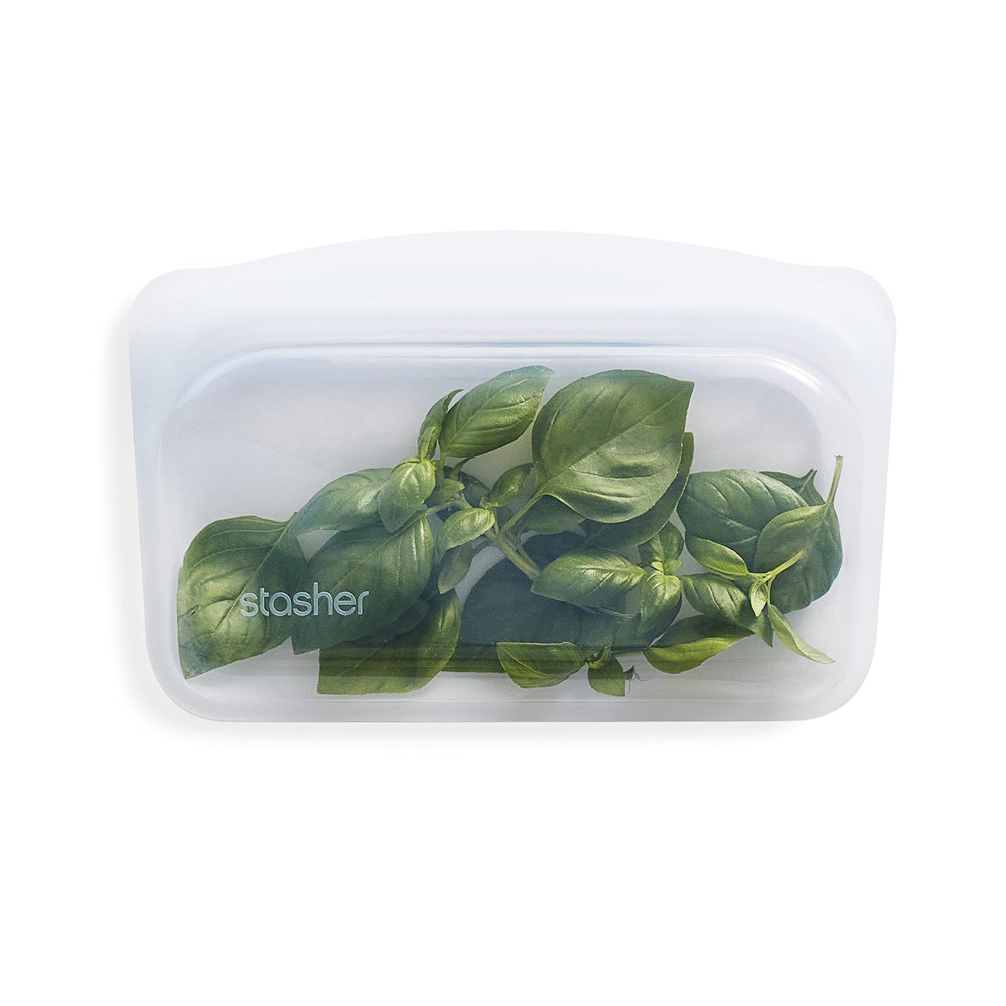 Stasher Premium Silicone Reusable Food Storage Snack Bag, Clear, Microwave, Sous Vide, Dishwasher, Oven and Freezer Safe, BPA Free, Leak-free, Eco-friendly, 12 Oz