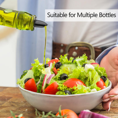 200 Pack Bottle Pourers Wine Pourers Plastic Liquor Free Flow Pourers Spout Pourer Black for Kitchen Olive Oil Mixed Drinks, 2.7 * 1.2 Inch