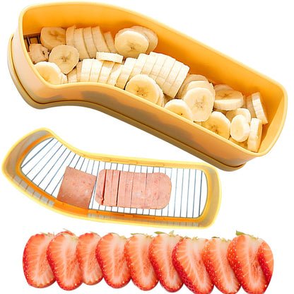 JAYVAR Extra Large Banana Slicer, Spam Slicer, Egg Cutter for Hard Boiled Eggs, Cheese Butter Cutter for Hot Dog Slicing, Multipurpose Strawberry Slicing Kitchen Gadgets for Fruits and Vegetables