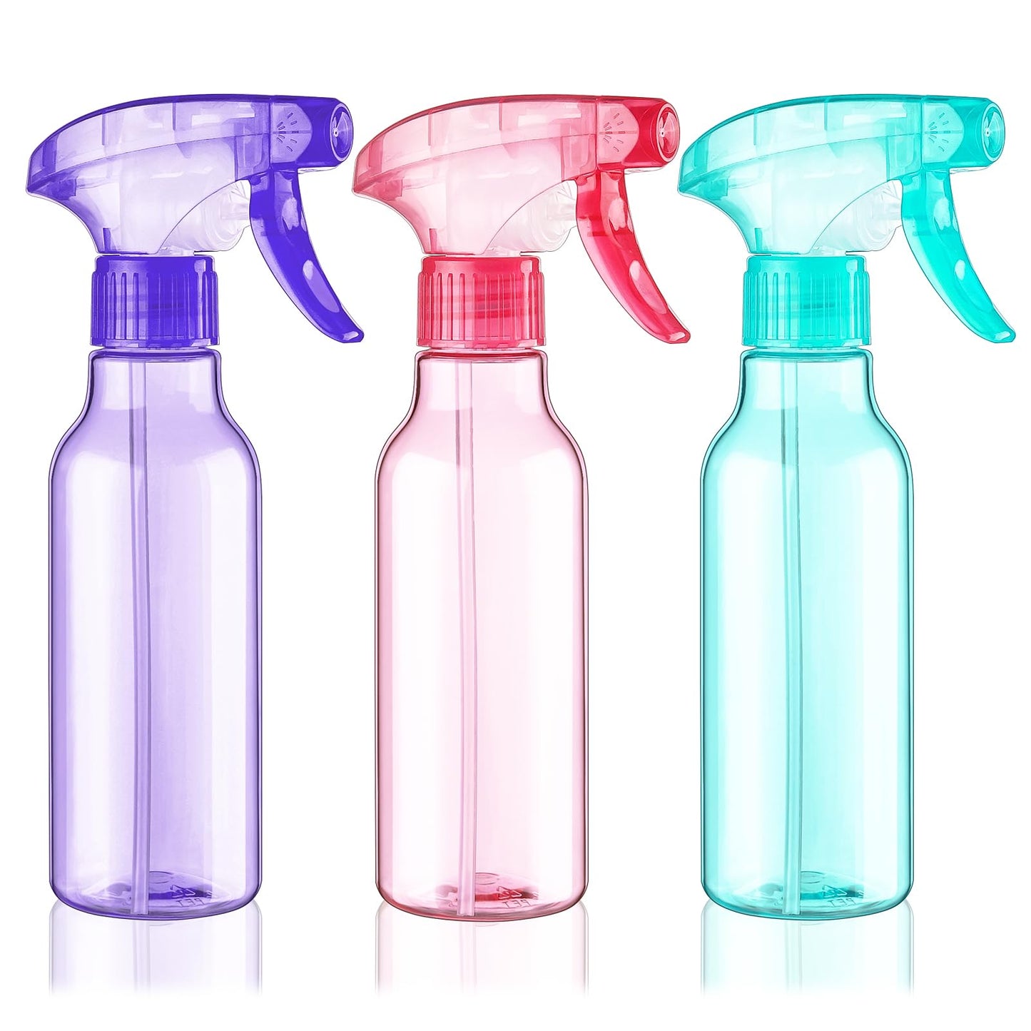 Cosywell Plastic Spray Bottles 8.8oz/260ml 3 Pack Empty Spray Bottle for Cleaning Mist/Stream Heavy Duty Water Spraying Bottle for Cooking Hair Care Essential Oils(Clear)