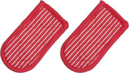uxcell 2Pcs Pot Handle Covers, Heat Resistant Sleeve for Iron Skillet, Kitchen Baking Cooking Supplies, Red White Stripe