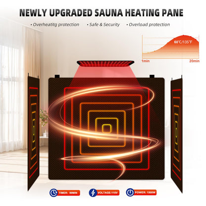 iDOTODO Full Body Portable Personal Infrared Saunas for Home, 2 Person Sauna Tent, at Home Sauna, Portable Infrared Sauna Two-Person Sauna Tent with 2 Foldable Chairs, Remote Control