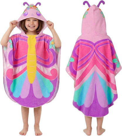 Towel,100% Swimming, 3-6 PinkSheep Kids Beach Cotton Bath Towel with Hooded, Super Absorbent Girl Poncho Towel