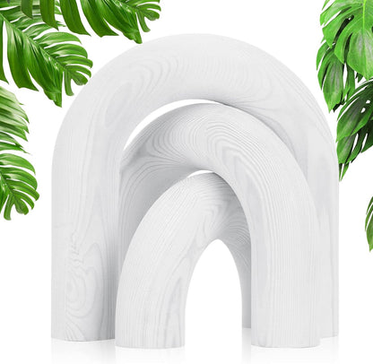 3 Qunclay Pcs Wood Arch Decorative Shelf Objects Modern Book Shelves Decor Aesthetic Wooden Boho Table Decorations