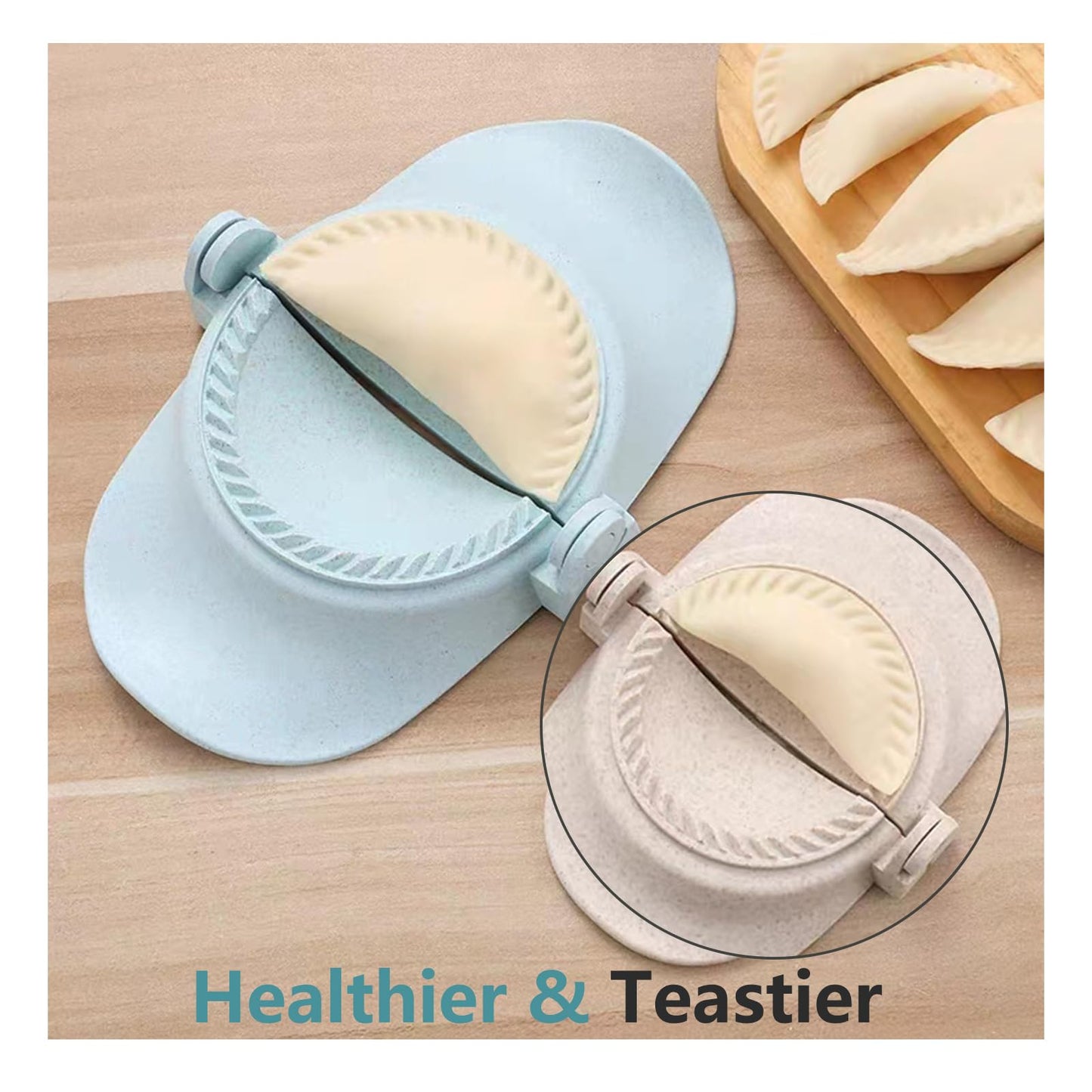 VANEME Empanada Maker Press, Dumpling Maker,Dumpling Mold Set with Dough Cutter & Stuffing Spoon,Suitable for Dumplings,Hollow Dough,Pierogi,Pastelitos(3 sizes)
