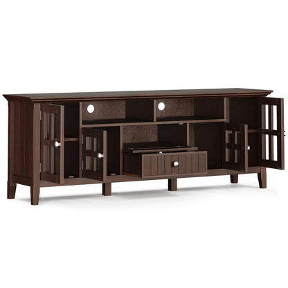 SIMPLIHOME Acadian TV Stand - 60 inch Wide Solid Wood Media Console in Black, Transitional Entertainment Center for Living Room for TVs up to 65 Inches with Glass Cabinets, Drawers and Shelves
