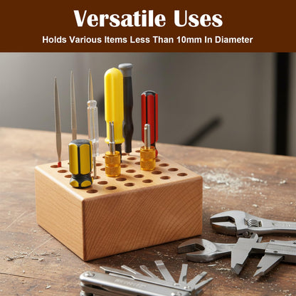 Yuanan 2 PCS Artist Paint Brush Holder, 36 Holes Wooden Paint Brush Holder Square Paintbrush Holders Large Capacity Paintbrush Organizer for Storing Painting Brushes, Makeup Brushes and Common Tools
