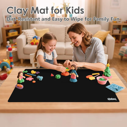 36.2" x 24" Extra Large Silicone Mat for Epoxy Resin, Nonstick Silicon Mats for Crafts Jewelry Casting, Non-Slip Kitchen Table Placemats for Countertop Protector Heat Resistant by Foepoge, Black